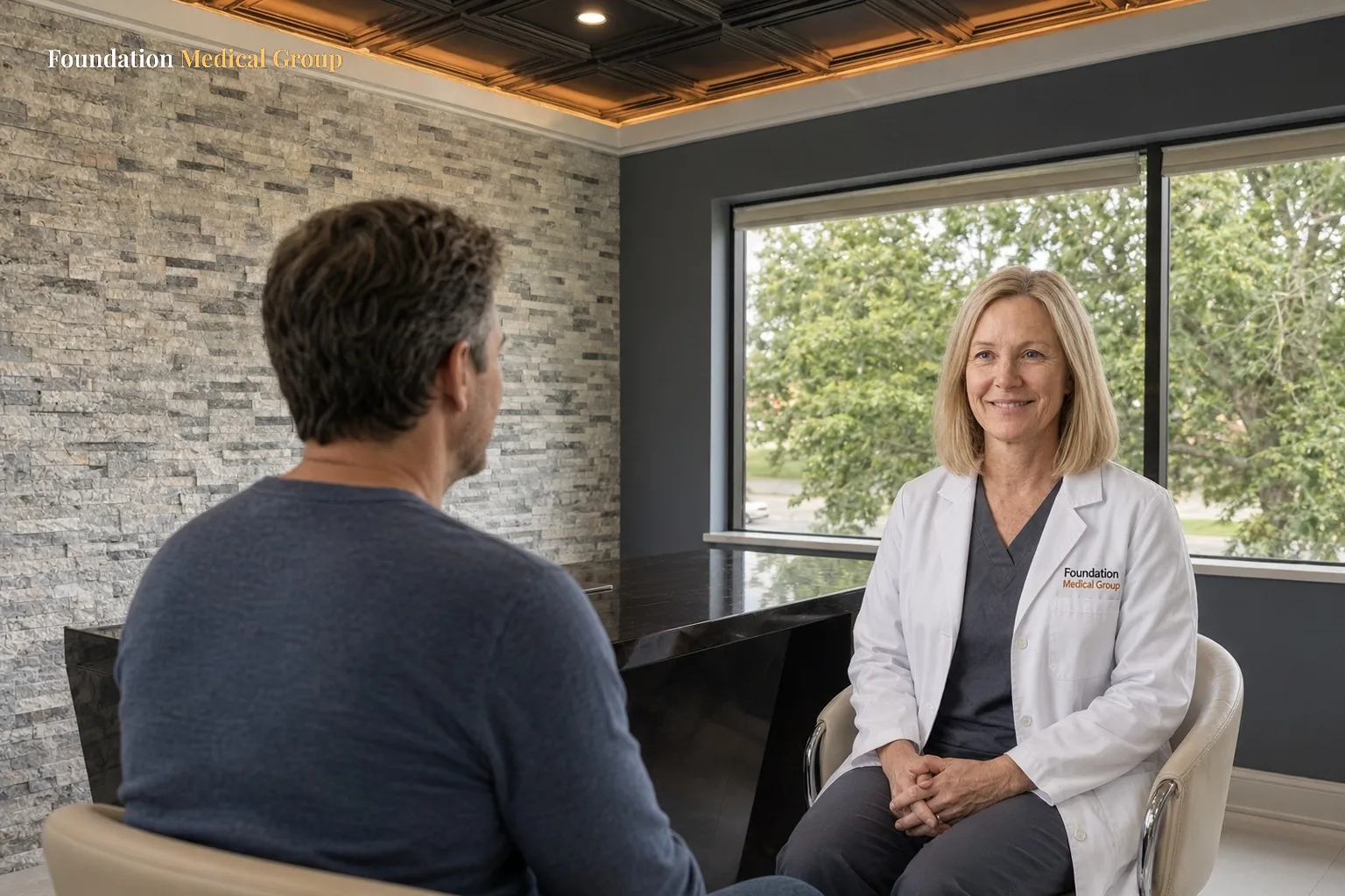 A clinician warns a patient about the risks of drinking alcohol on Suboxone