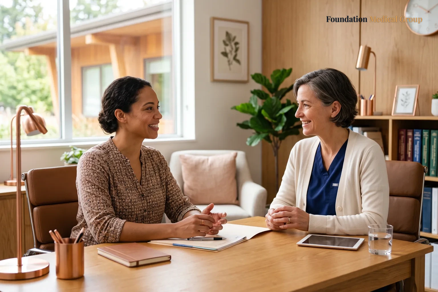 A calm, welcoming clinic room.