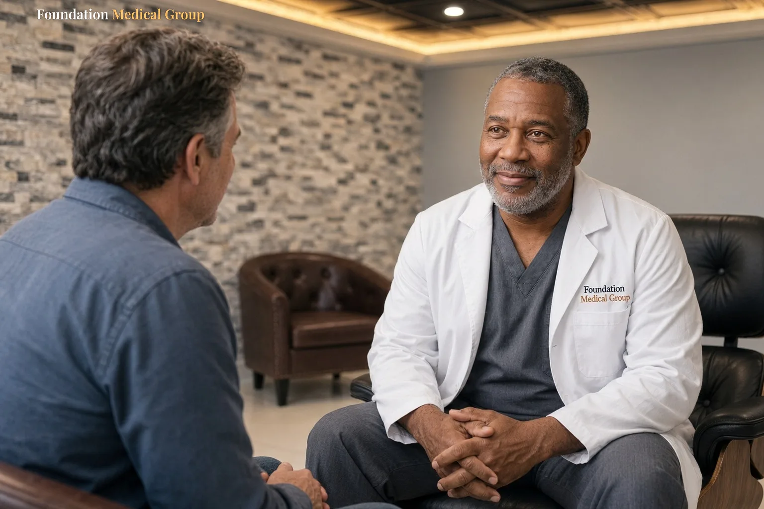 A clinician sits with a patient and talks about what shapes the cost of ketamine therapy