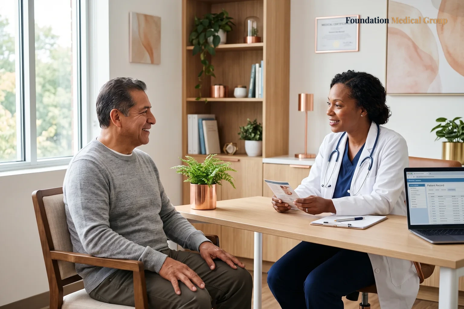 A calm, welcoming clinic room.