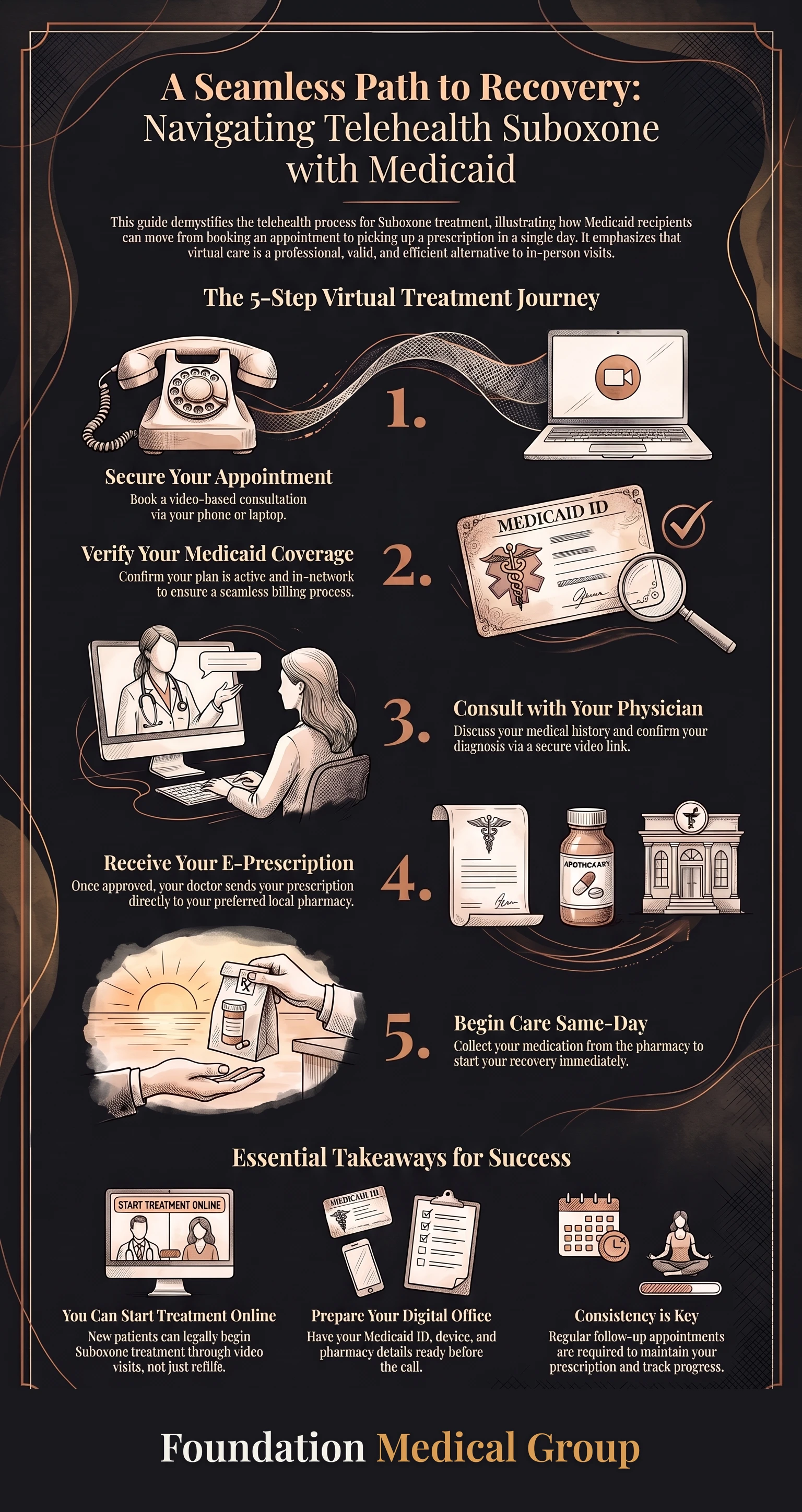 Infographic: Online Suboxone Doctors Accepting Medicaid: The Steps