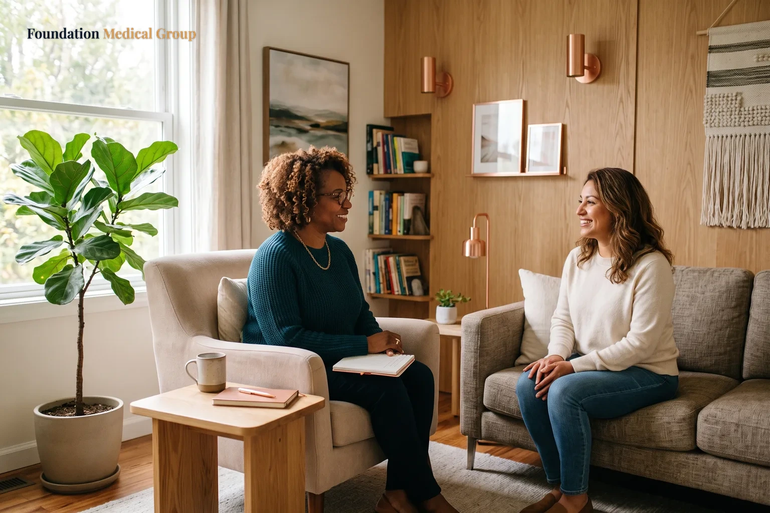 A calm, welcoming clinic room.