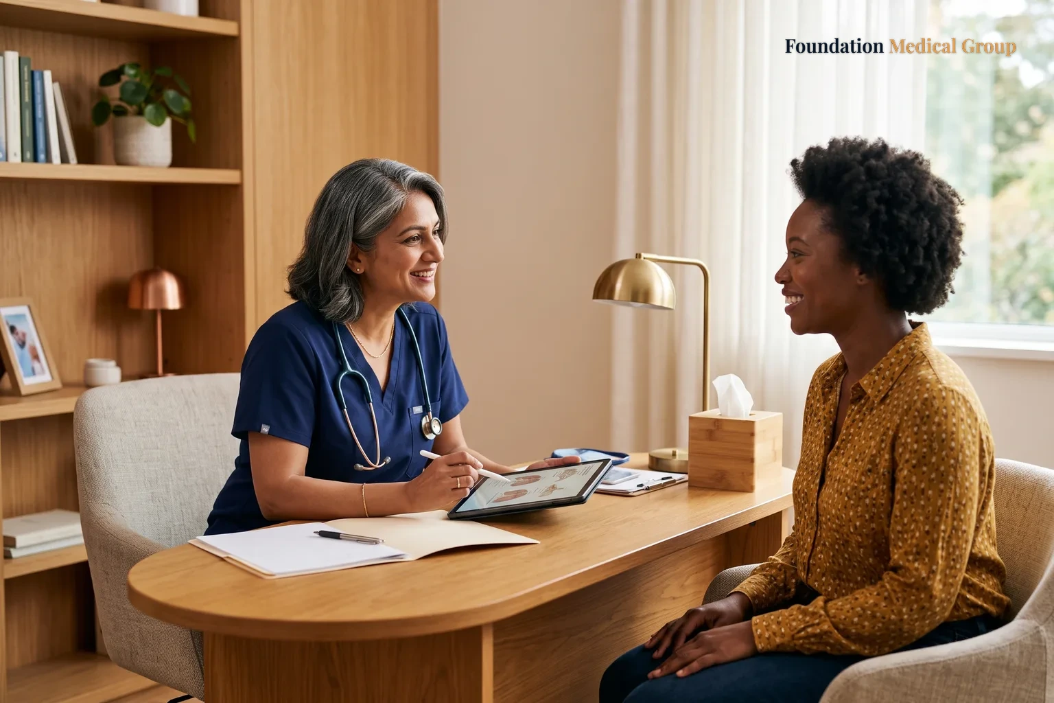 A calm, welcoming clinic room.