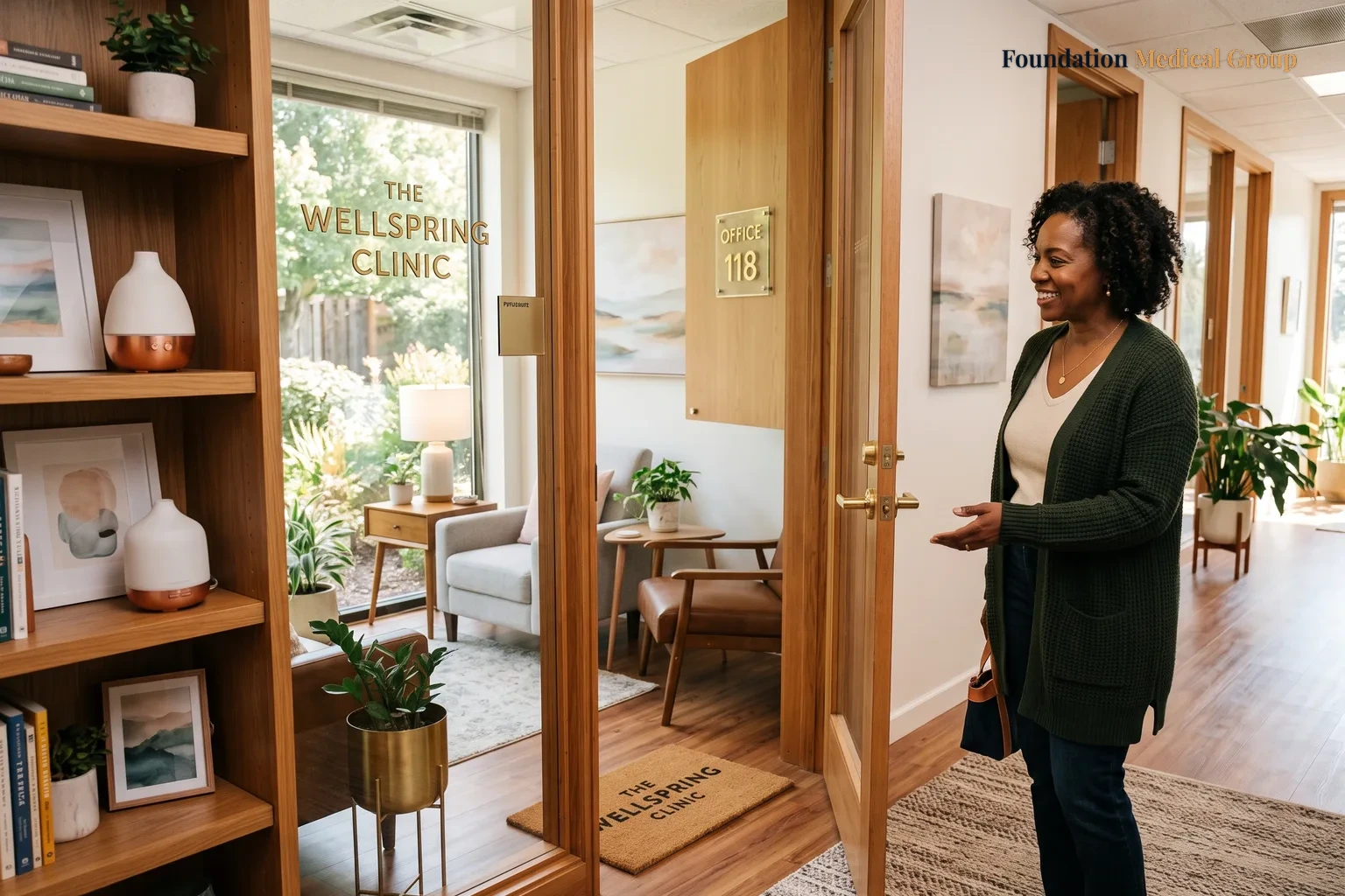 A calm, welcoming clinic room.