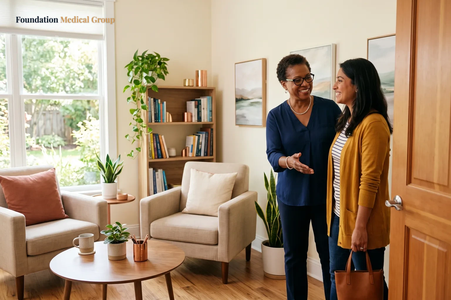 A calm, welcoming clinic room.