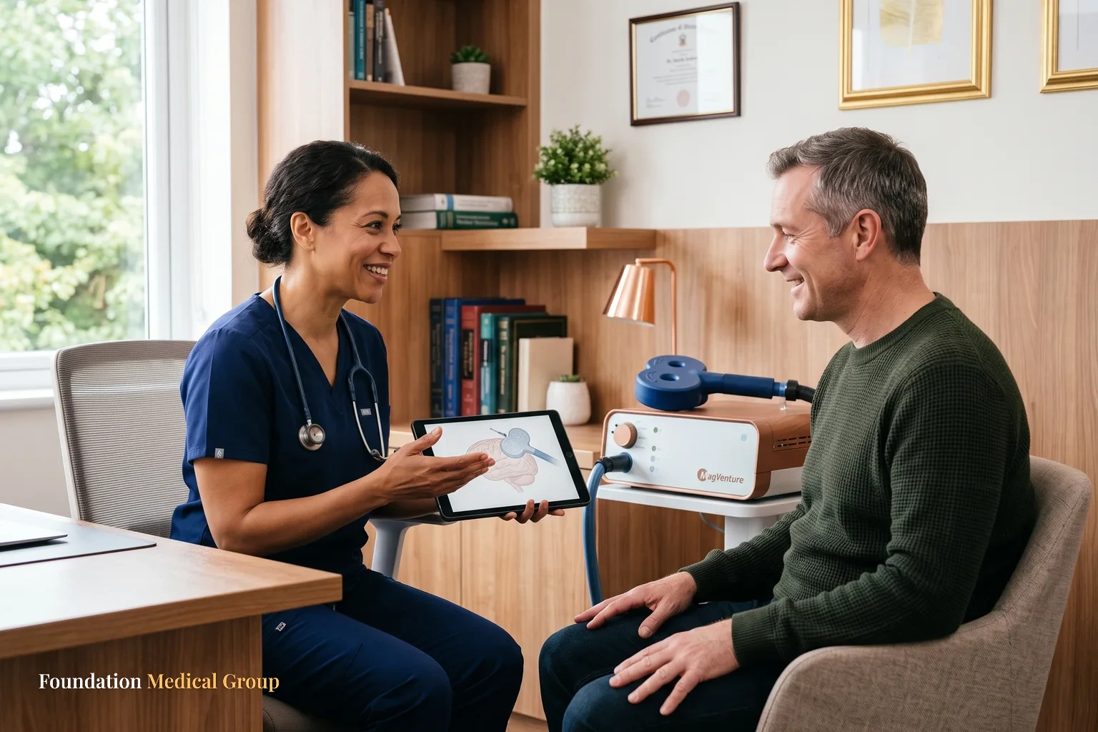A calm, welcoming clinic room.