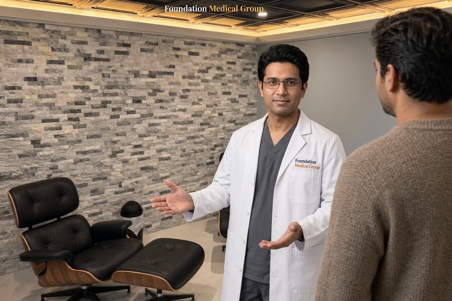 A clinician talks with a patient about next options after depression treatments have not helped