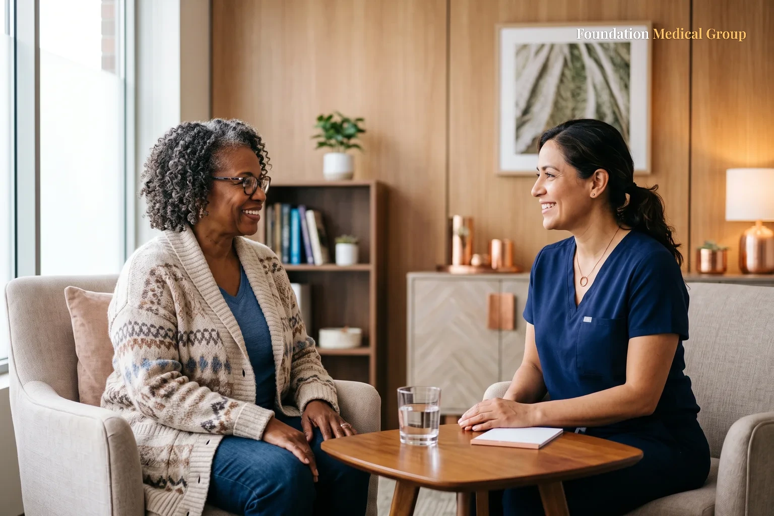 A calm, welcoming clinic room.