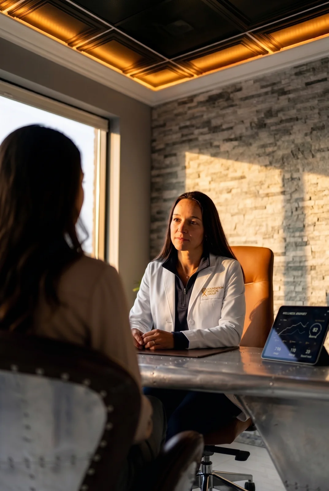 Sharon Craddock, lead psychiatric nurse practitioner, meeting with a patient at the FMG Richmond clinic